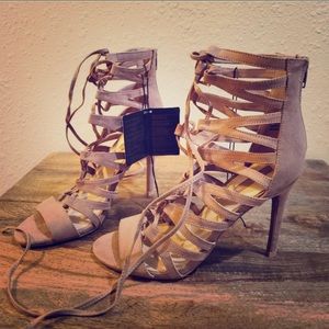 SALE! Forever 21 Women's Faux Suede Lace Up Heel